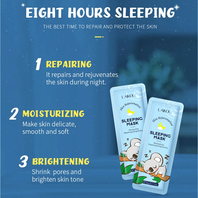 Mascarillas Faciales Nocturnas LAIKOU — Pack de 7 Variedades | Korean Skincare